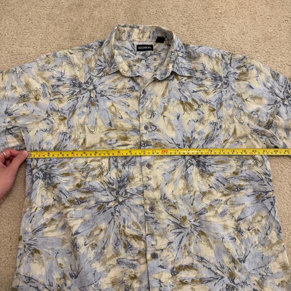 Reunion Womens Collared Long Sleeve Button Down Shirt Size M Career Artsy 90s - Picture 5 of 6